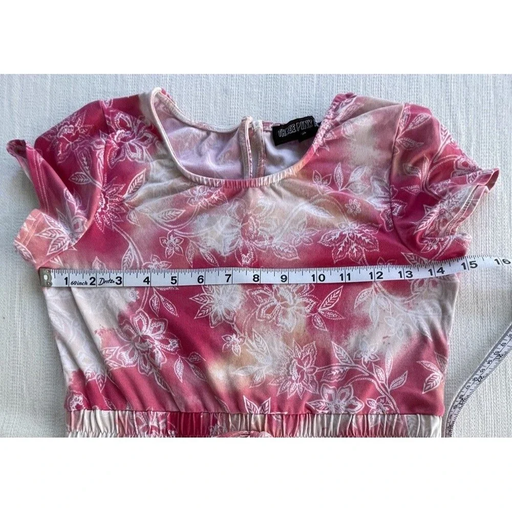 Girls Tie-Dye Floral Skater-style Dress Pink Size XL